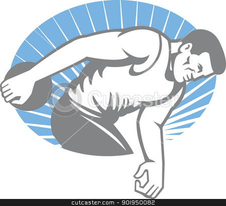 Athlete Discus Throw Retro Stock Vector Clipart Illustration Of An