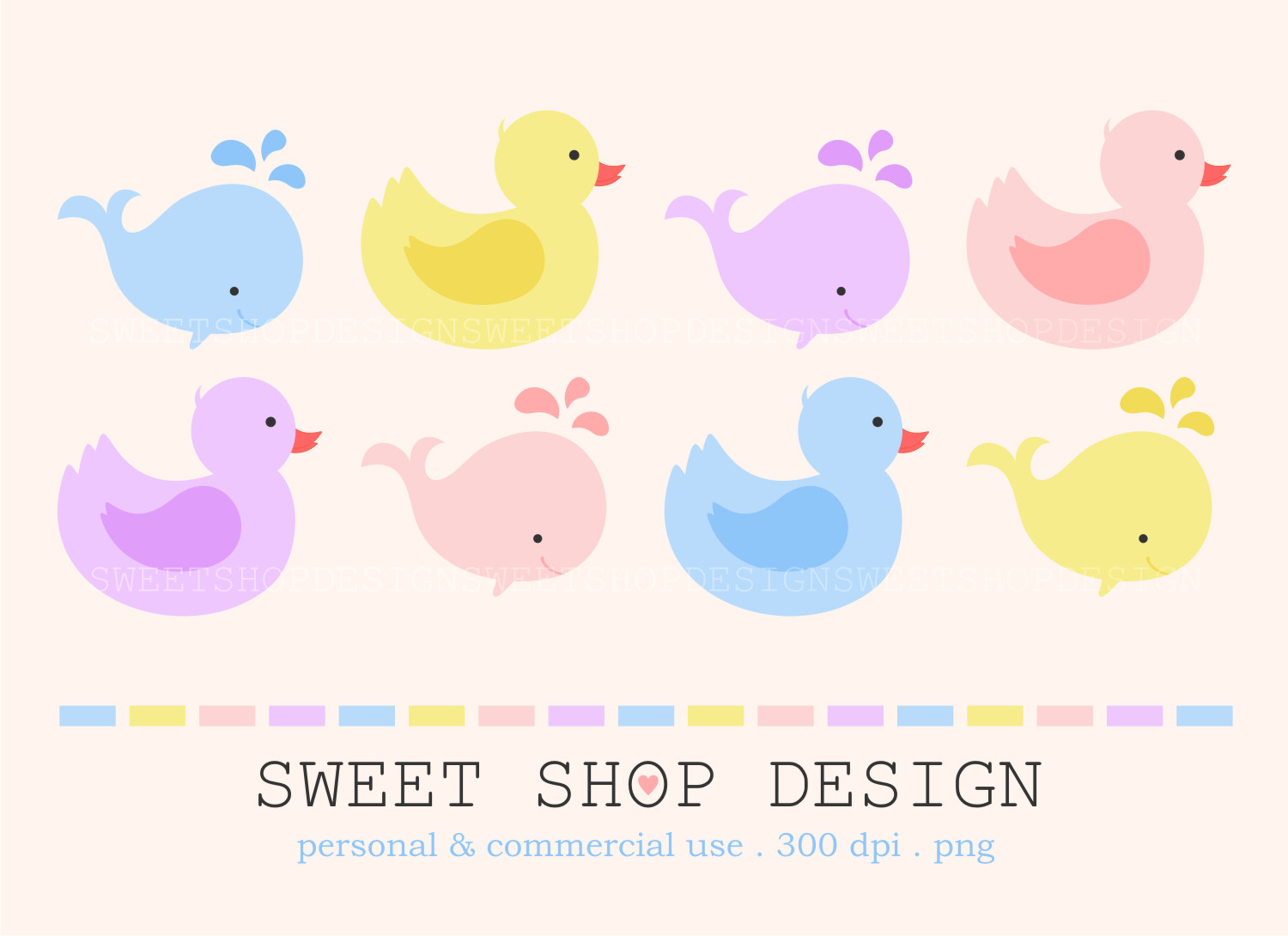 Baby Shower Clip Art Duck   Whale Animal Clip Art Royalty Free