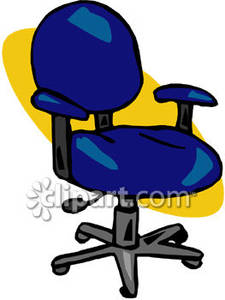 Blue Office Chair   Royalty Free Clipart Picture