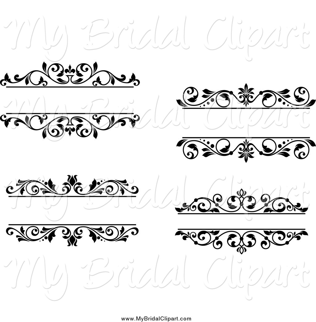 Bridal Clipart Of Black And White Floral Wedding Frames