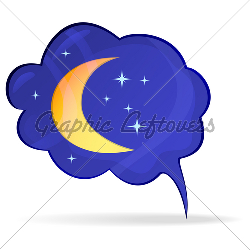 Bubble With The Moon And Stars An Icon  Eps10   Gl Stock Images