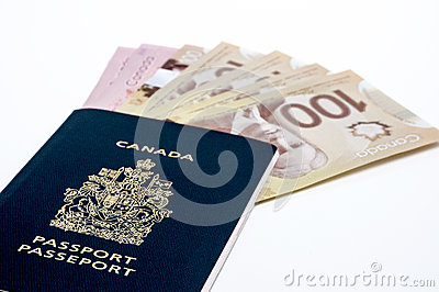 Canadian Passport And Money Stock Photography   Image  36381742