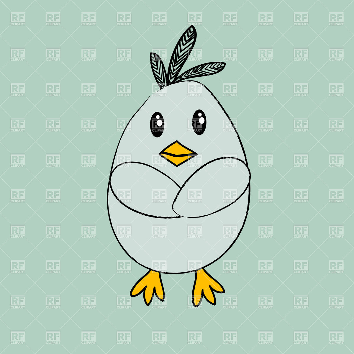 Cartoon Style Funny Chick Plants And Animals Download Royalty Free