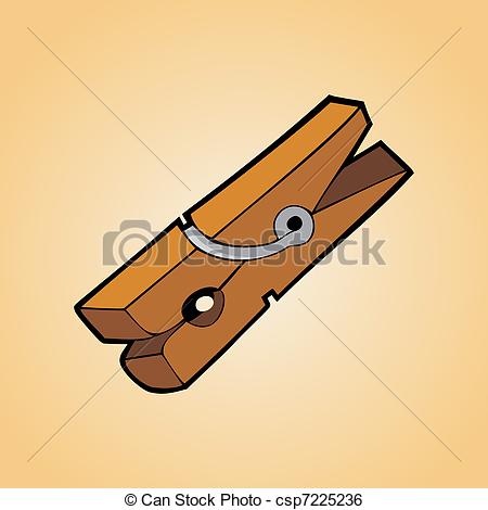 Clip Art Vector Of Clothes Peg   One Clothespin Of Wood On Clear    