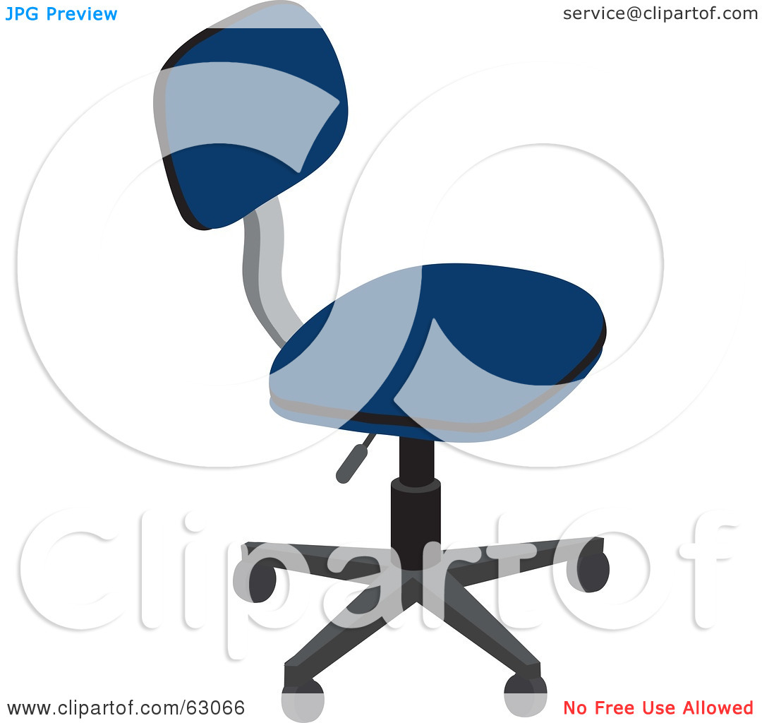 Clipart Illustration Of A Simple Blue Computer Chair By Rosie Piter