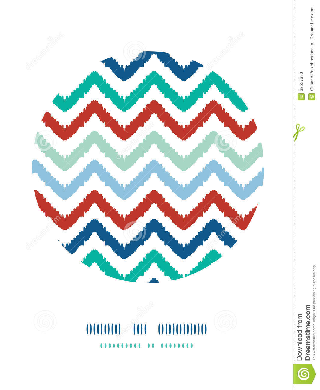 Colorful Ikat Chevron Frame Circle Decor Pattern Stock Photo   Image
