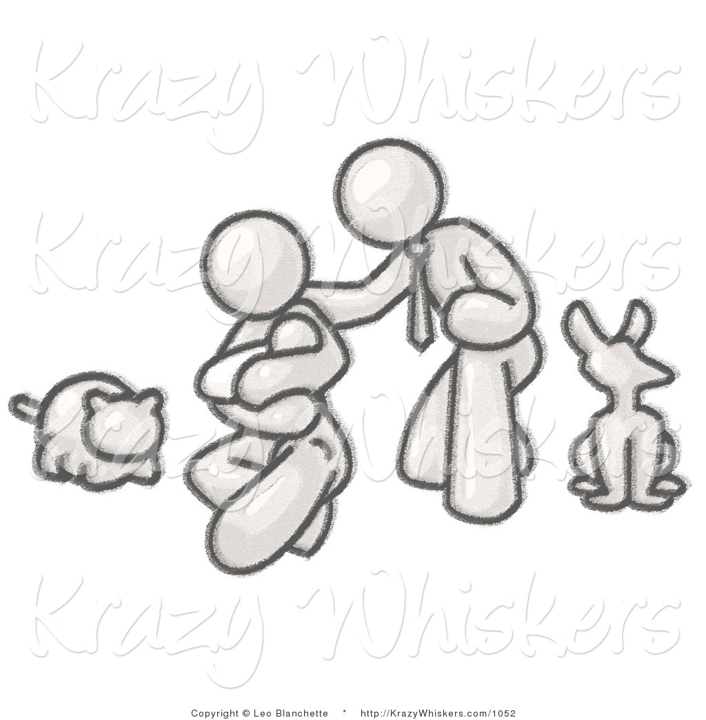 Critter Clipart Of A Sketched Design Mascot Family Together Father