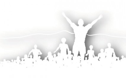 Crowd Cheering Silhouette Vector Free Vector In Encapsulated    