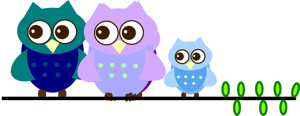 Family Owl Clip Art Vector