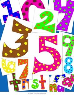 Funky Chunky Polka Dot Numbers And Ordinals Is Complete With Numbers