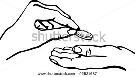 Hands Giving And Receiving Money Stock Vector Illustration 92521687