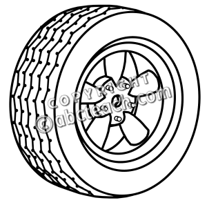 Illustration Black And White Wheel Clip Art Car Transportation Tire