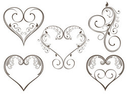 Illustration Of Vintage Design Heart Shape For Valentine Stock Vector