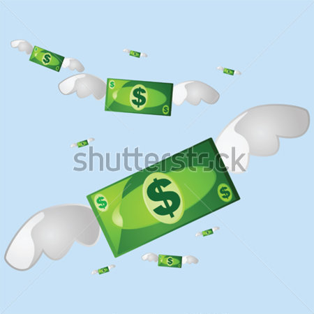 Ilustraci N Vectorial De Varios Billetes De Dinero Volando Con Un