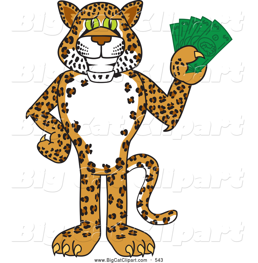 Leopard Mascot Clipart Big Cat Cartoon Vector Clipart