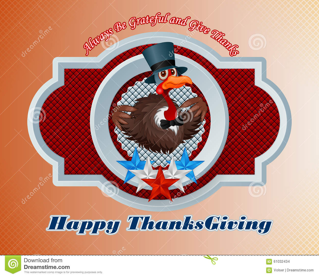 Message And Cartoon Of A Pompous Turkey Wearing A Top Hat And Bow Tie