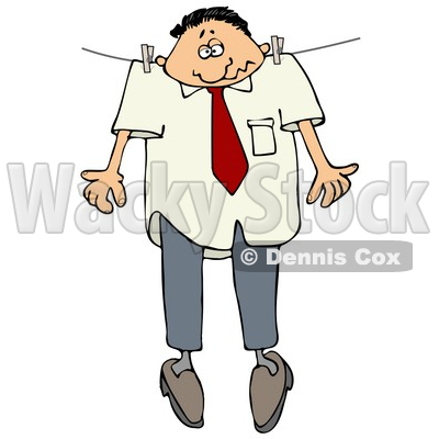 Out To Dry While Pinned To A Clothes Line Clipart Illustration Graphic
