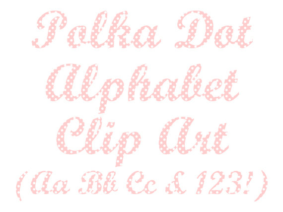 Pink Alphabet Clipart Polka Dot Letters And Numbers Clip Art Instant