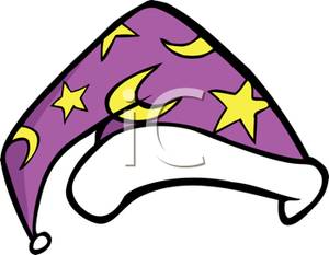 Purple Wizard S Hat With Stars And Crescent Moons Clipart Image
