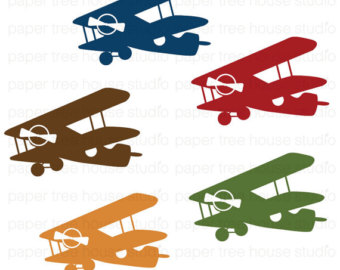 Red Airplanes Clipart Clip Art Set   Airplanes