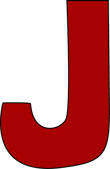 Red Letter J Clip Art Image   Large Red Capital Letter J 