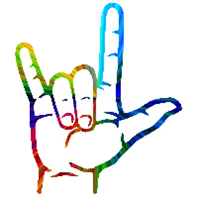 Sign Language   Asl I Love You Hands   Back   Rainbow Burst Asl I Love