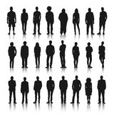 Silhouettes Of Casual People In A Row Royalty Free Stock Image
