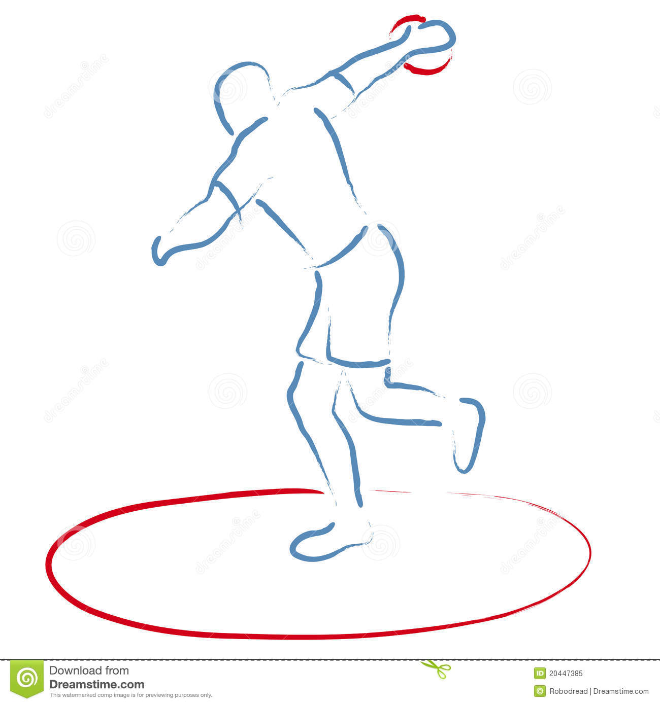 Stylized Illustration Of A Man Who Throws The Disc