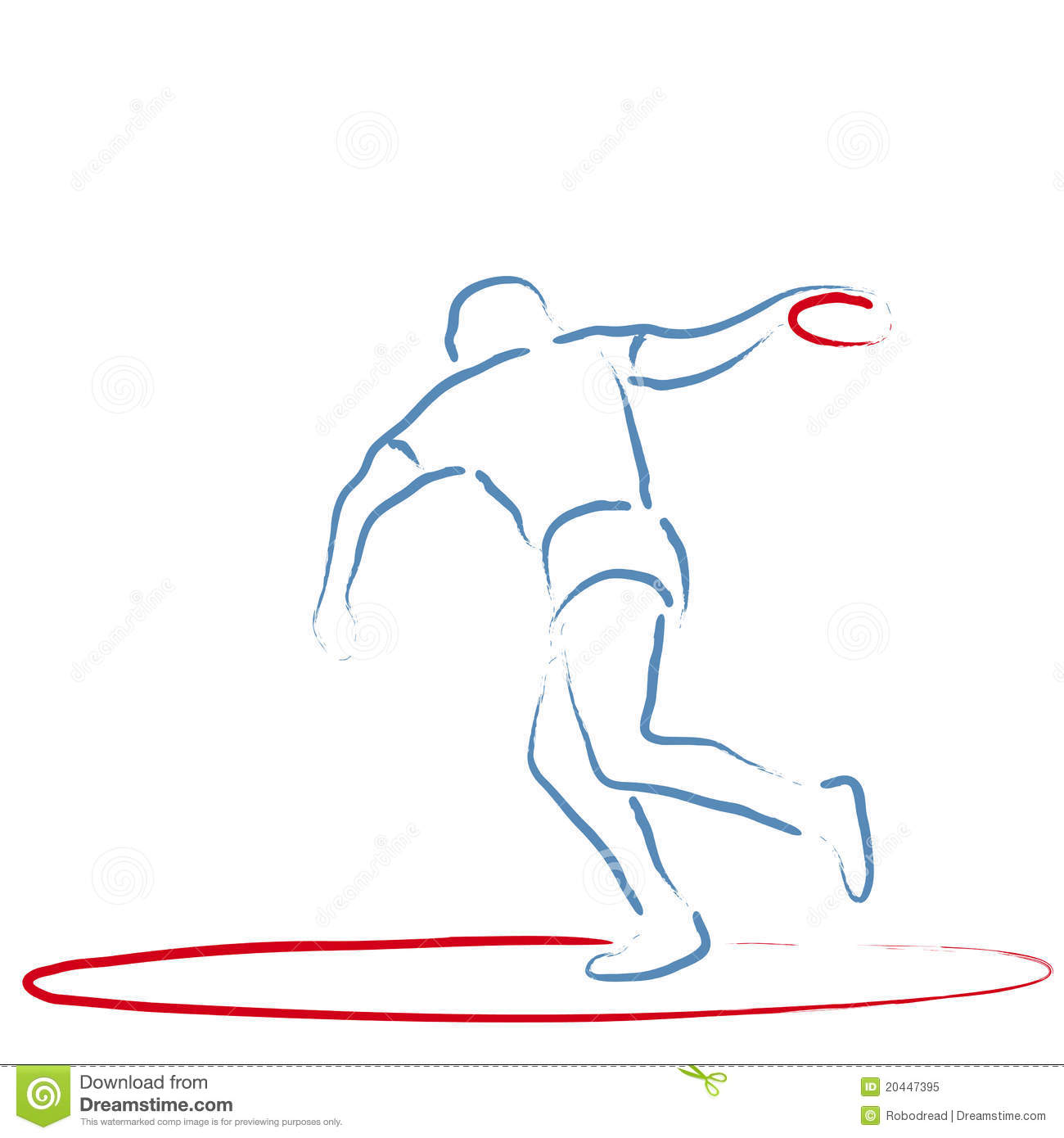 Stylized Illustration Of A Man Who Throws The Disc