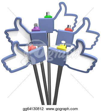     Thumbs Up Facebook Like Us Icons As Signs   Clipart Drawing Gg64130812