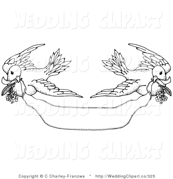 Vector Marriage Clipart Of Wedding Two Black And White Turtle Doves