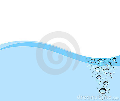 Water Bubbles In A Stream On A Blue Card Royalty Free Stock Photos