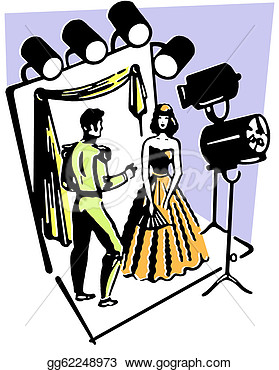 Actor On Stage Clipart A Man And Woman On A Theatre