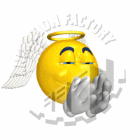 Angel Emoticon Praying Animated Clipart
