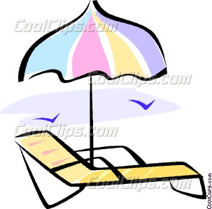 Beach Chair And Umbrella Vector Clip Art