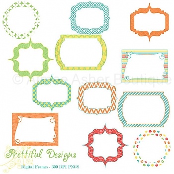 Beach Party Frames    Clipart And Graphics    Aimee Asher Boutique
