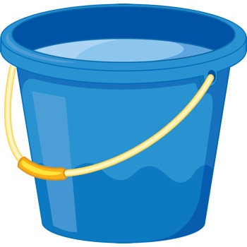 Bucket Blue Yellow Handle