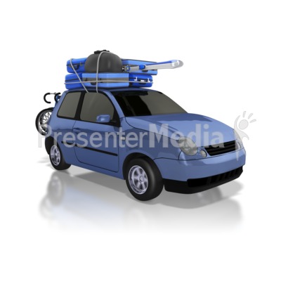 Car Carrying Luggage On Road Trip   Presentation Clipart   Great