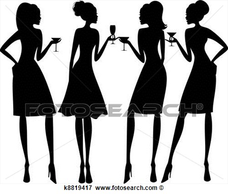 Clip Art Cocktail Party Silhouettes Fotosearch Search Clipart