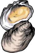 Clipart Of A Plate Of Oysters On The Half Shell Szo0751   Search Clip