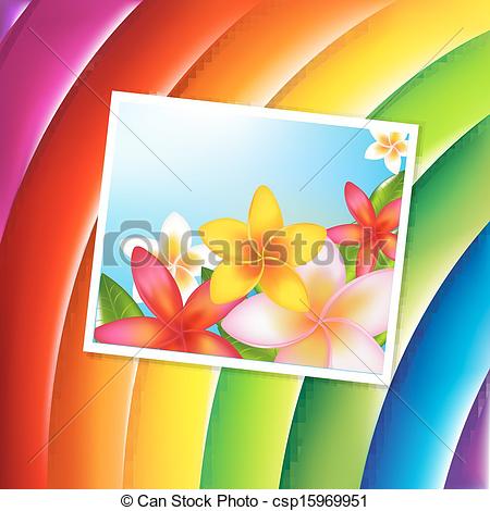 Clipart Vector Of Fantastic Color Background With Flowers Card With