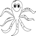 Cute Octopus Clipart Black And White Images   Pictures   Becuo