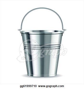 Eps Illustration   Metal Bucket With Handle On A White Background