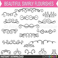     Flourishes    Doodles    Clipart And Graphics    Aimee Asher Boutique