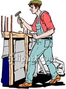 Man Building A Deck   Royalty Free Clipart Picture