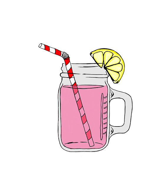 Mason Jar Image   Pink Lemonade   Digital Clipart   Png   Jpg   Hand    