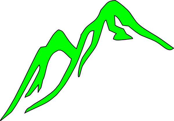 Mountain Outline Green Clip Art   Vector Clip Art Online Royalty
