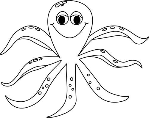 Octopus Clipart Black And White