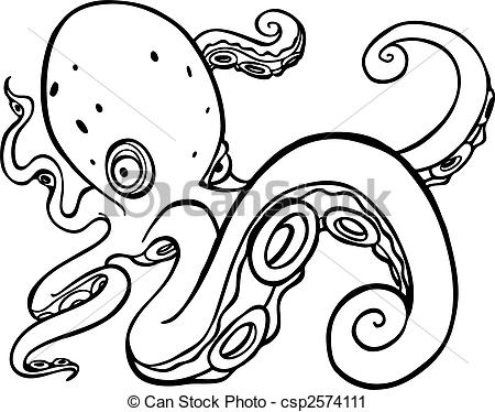 Octopus Clipart Black And White Black And White Octopus