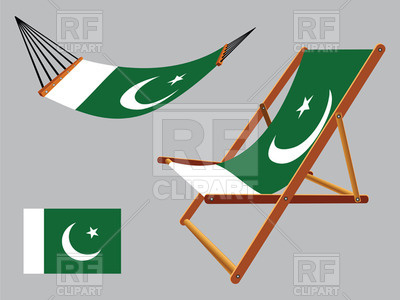 Pakistan Flag Hammock And Deck Chair Objects Download Royalty Free    